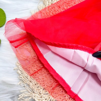  Conj. Blusa Princesa Branca de Neve e Saia em Tule - Vermelho